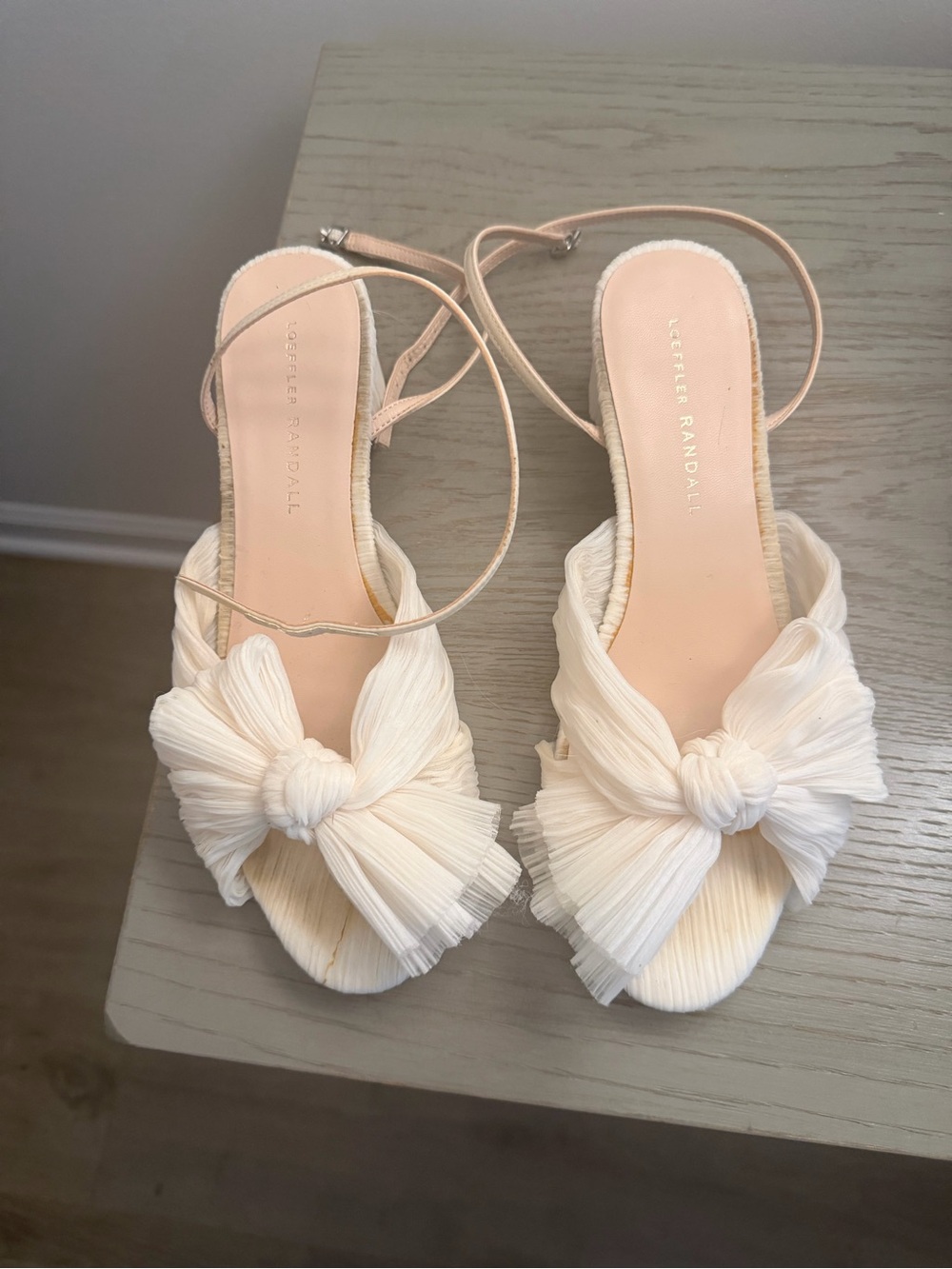 Loeffler Randall Cream Bow Tie Shoes